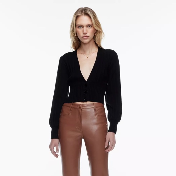 Aritzia Wilfred black Plunge Front Cardigan - Picture 2 of 4